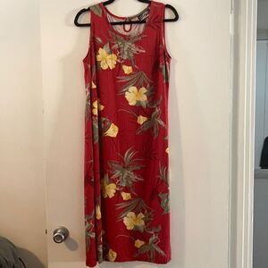 Vintage Red Floral Shift Dress